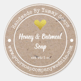 Rustige handgemaakte soap - bedrijfsetiket ronde sticker