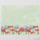 Rustige handgeplukte bloemen Tri-Fold trouwprogram (Achterkant)