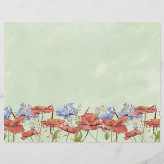 Rustige handgeplukte bloemen Tri-Fold trouwprogram (Achterkant)