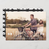 Rustige handgeschreven Typografie Tribal sparen de Save The Date (Voorkant / Achterkant)