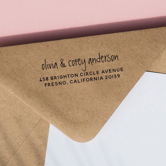 Rustige handschrift en moderne reproductie-adrespa rubberstempel