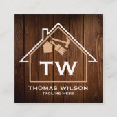 Rustige handyman Carpenter Tools voor constructie Vierkante Visitekaartje (Voorkant)