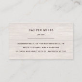 rustige happy dog, logo in hout visitekaartje (Achterkant)