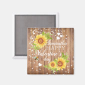 Rustige Happy Floral Sunflower Magnet van de Valen (Voorkant / Achterkant)