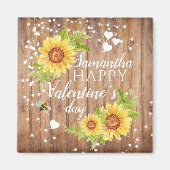 Rustige Happy Floral Sunflower Magnet van de Valen (Voorkant)