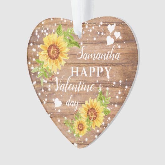 Rustige Happy Floral - zonnebloem van Valentijnse  Ornament (voorkant)