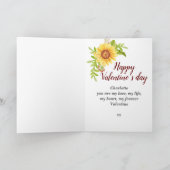 Rustige Happy Floral-zonnebloemkaart van de Valent Feestdagen Kaart (Binnen)