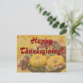 Rustige Happy Thanksgiving Leaves Gourds Custom Feestdagenkaart (Staand voorkant)