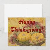 Rustige Happy Thanksgiving Leaves Gourds Custom Feestdagenkaart (Voorkant / Achterkant)