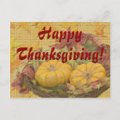 Rustige Happy Thanksgiving Leaves Gourds Custom Feestdagenkaart (Voorkant)