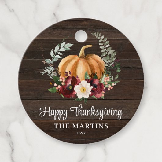 Rustige Happy Thanksgiving voor ronde Labels (Voorkant)
