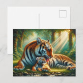 Rustige hechting in het Oerwoud schilderij Briefkaart (Voorkant / Achterkant)