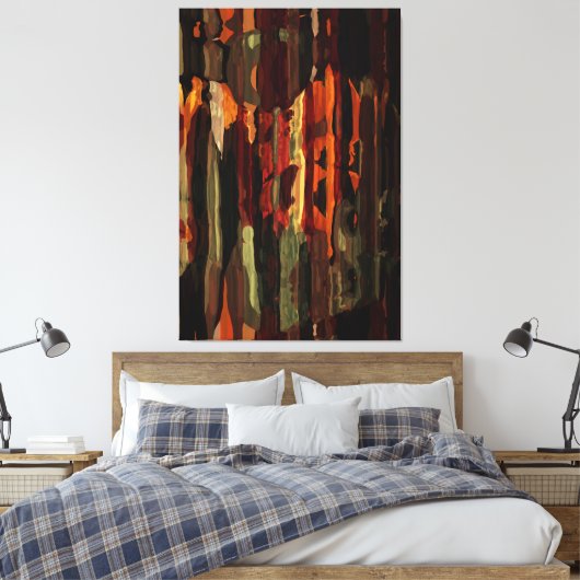 Rustige Herfst Abstracte kunstschildertextuur Canvas Afdruk (Insitu (Slaapkamer))