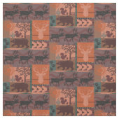 Rustige Herfst afdrukken met dieren Stof (Swatch)