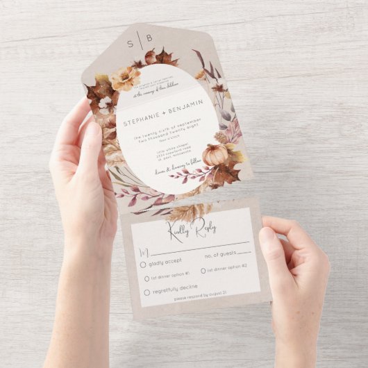 Rustige Herfst All In One Uitnodiging (Afscheurbaar)