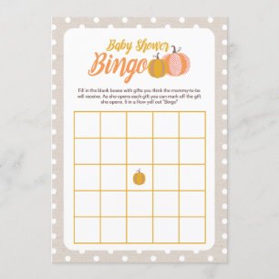 Rustige Herfst Baby shower Bingo Game Card Kaart