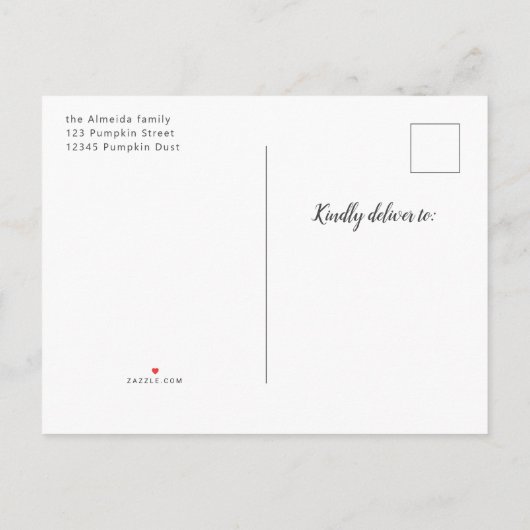 Rustige Herfst Baby shower Boy Little Pumpkin Autu Uitnodiging Briefkaart (Achterkant)