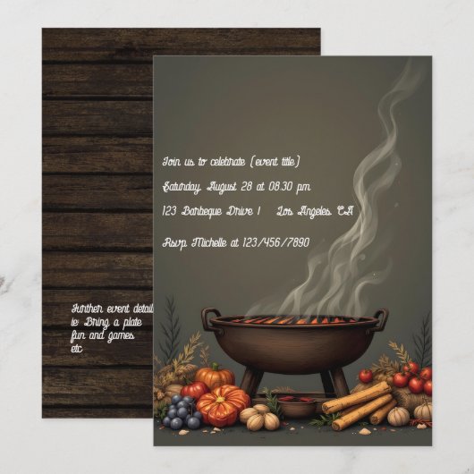 Rustige herfst BBQ herfstbijeenkomst Kaart (Voorkant / Achterkant)