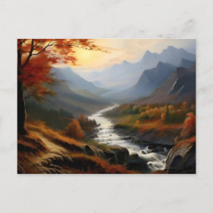 Rustige herfst bergstroom briefkaart