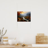 Rustige herfst bergstroom poster (Keuken)