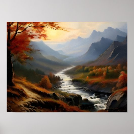 Rustige herfst bergstroom poster (Voorkant)