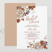 Rustige herfst bloem bruiloft bruidsfeest kaart (Voorkant / Achterkant)