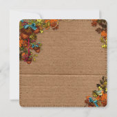 Rustige Herfst bloemen en eikels op faux-karton Save The Date (Achterkant)