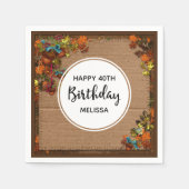 Rustige Herfst bloemen en eikels op faux-karton Servet (Voorkant)