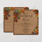 Rustige Herfst bloemen en Thanksgiving van eikels Kaart (Voorkant / Achterkant)