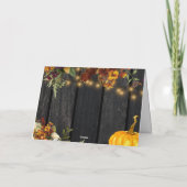 Rustige herfst bloemrijke gouden script schuur hou bedankkaart (Achterkant)