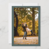 Rustige herfst bogundy groene bloemetjesfotobruilo kaart (Achterkant)