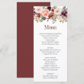 Rustige herfst boho aquarel handgeschreven schrift menu (Voorkant / Achterkant)