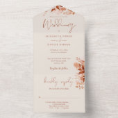 Rustige herfst boho-bruiloft bloemstuk all in one uitnodiging (Binnen)