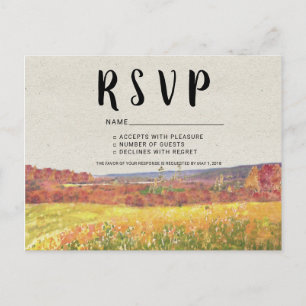 Rustige herfst bruiloft RSVP briefkaart