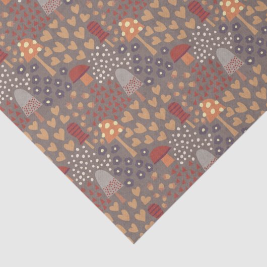 Rustige Herfst champignons hartenontkoppeling Tissuepapier (Detail)