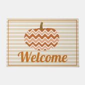 Rustige Herfst Chevrons Pumpkin & Stripes Deurmat (Voorkant)