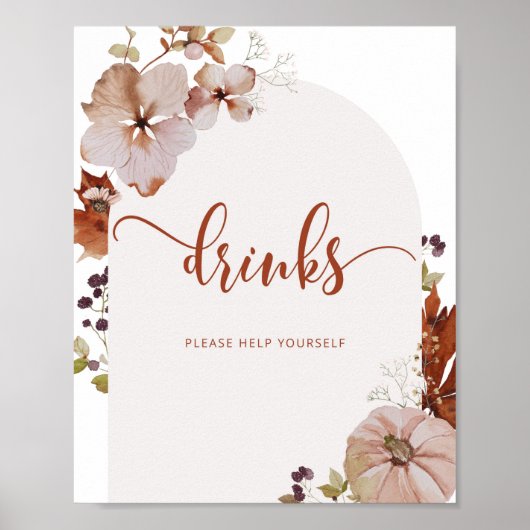 Rustige herfst Drinken helpen uzelf Poster (Voorkant)