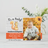 Rustige Herfst Eekhoorn Waterverf Birthday Party Kaart (Staand voorkant)