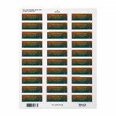 Rustige Herfst Eikenbladgroene en Oranje Bladeren Etiket (Full Sheet)