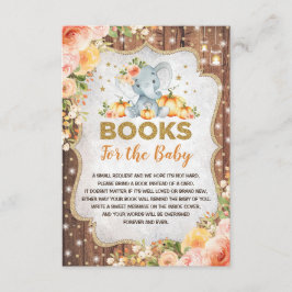 Rustige Herfst Elephant Pumpkin Boeken voor Baby Informatiekaartje