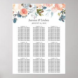 Rustige Herfst Floral 9 Tables Wedding Seding Char Poster