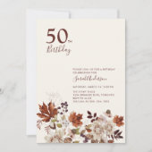 Rustige Herfst Floral Adult Milestone Birthday Par Kaart (Voorkant)