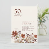 Rustige Herfst Floral Adult Milestone Birthday Par Kaart (Staand voorkant)