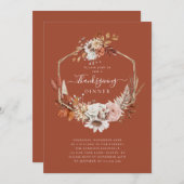 Rustige Herfst Floral laat Thanksgiving eten Kaart (Voorkant / Achterkant)