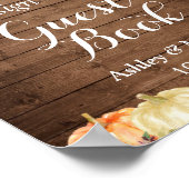 Rustige Herfst Floral Mason Jar Lights Guestbook Poster (Hoek)