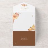 Rustige Herfst Floral Pumpkin Gold Wedding All In One Uitnodiging (Buitenkant)
