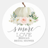 Rustige Herfst Floral Pumpkin S'More Love Favor Cl Ronde Sticker (Voorkant)