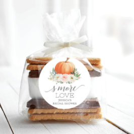 Rustige Herfst Floral Pumpkin S'More Love Favor Ronde Sticker