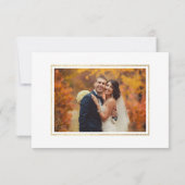 Rustige Herfst Floral Pumpkin Wedding 2 Foto Gold Bedankkaart (Achterkant)