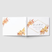 Rustige Herfst Floral Pumpkin Wedding Gold Lijst Gastenboek (Volledig)